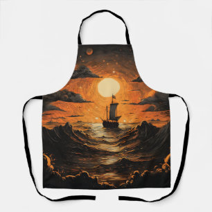 Ship sailing in the night apron