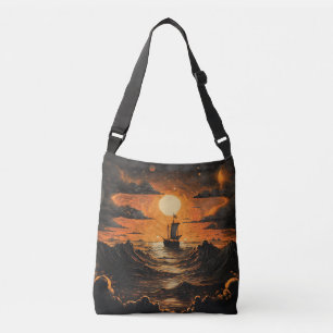 Ship sailing in the night  crossbody bag