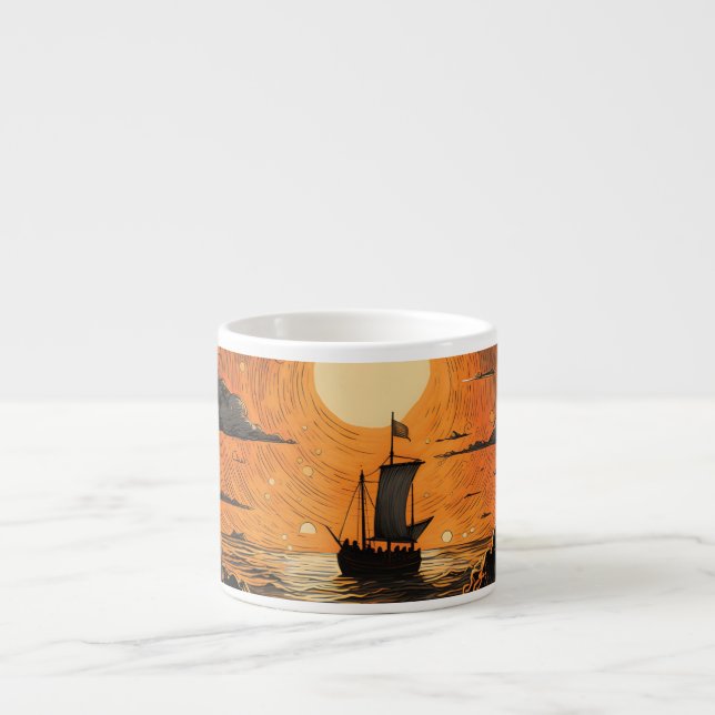 Ship sailing in the night  espresso cup (Front)