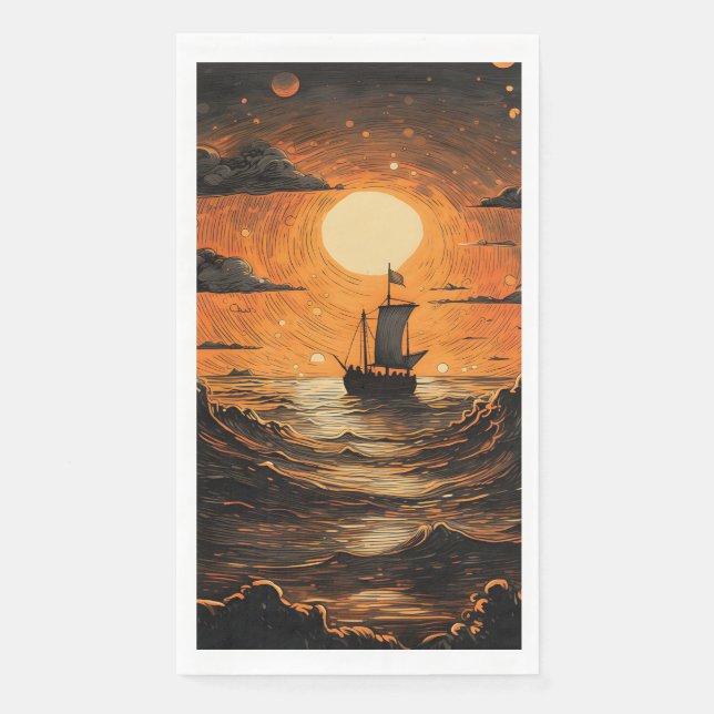 Ship sailing in the night  napkin (Front)