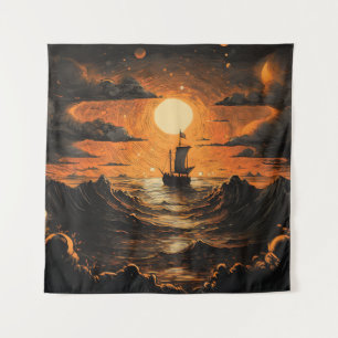 Ship sailing in the night  tapestry