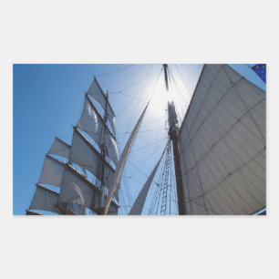 Ship Sails Background Rectangle Sticker