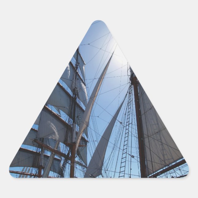 Ship Sails BackgroundTriangle Sticker (Front)