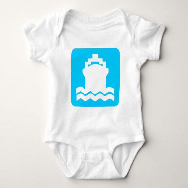 Ship Shape - Sky Blue Baby Bodysuit (Front)