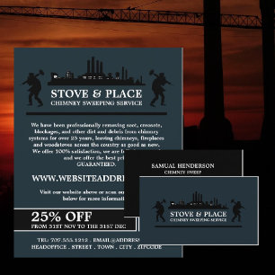 Ship & Sweepers Design, Chimney Sweep Business Card