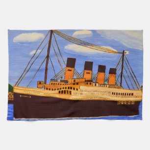 Ship Titanic kitchen towel