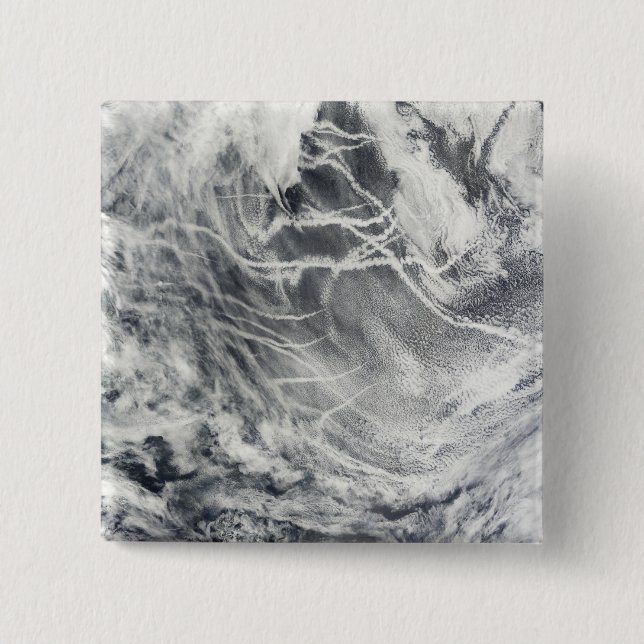 Ship tracks in the Pacific Ocean 15 Cm Square Badge (Front)