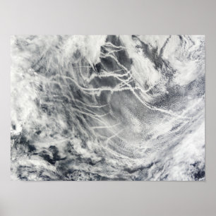 Ship tracks in the Pacific Ocean Poster