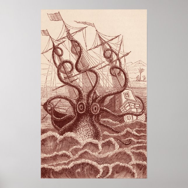 ship vs. octopus poster (Front)