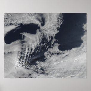 Ship-wave-shaped clouds in the South Indian Oce Poster
