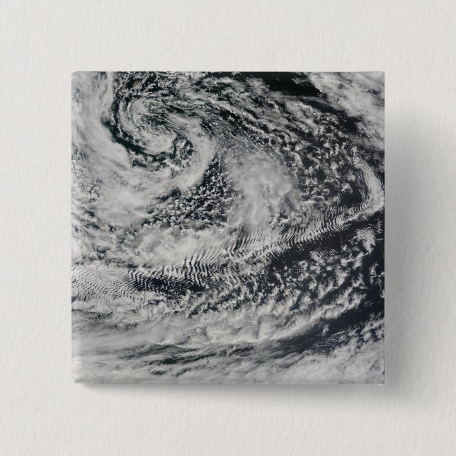 Ship-wave-shaped wave clouds 2 15 cm square badge (Front)