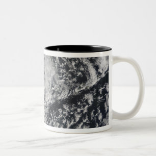 Ship-wave-shaped wave clouds 2 Two-Tone coffee mug