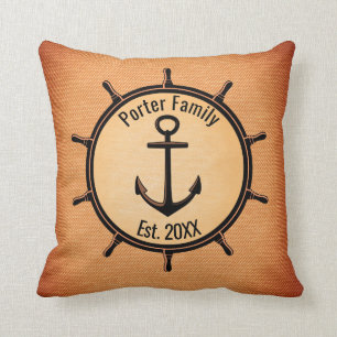 Ship Wheel And Anchor Cushion