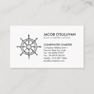 Ship Wheel Boat Charter Fishing Business Card
