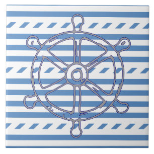 Ship wheel ceramic tile