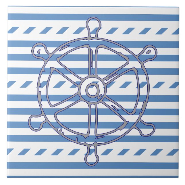 Ship wheel ceramic tile (Front)