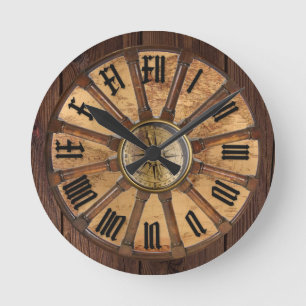ship wheel, compass and world map wall clock