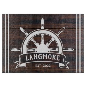 Ship Wheel Family Name Year Established Beach Lake Cutting Board