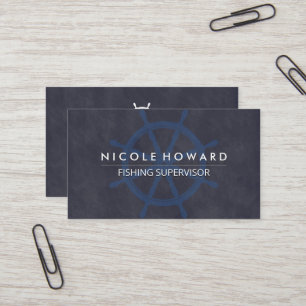 Ship Wheel Icon Business Card