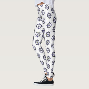 Ship Wheel Navy Nautical Boat Captain Sailors Leggings