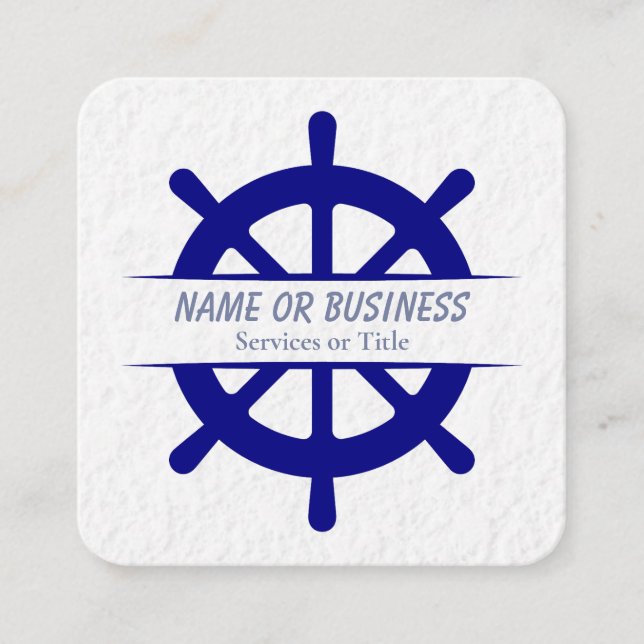 Ship wheel square business card (Front)