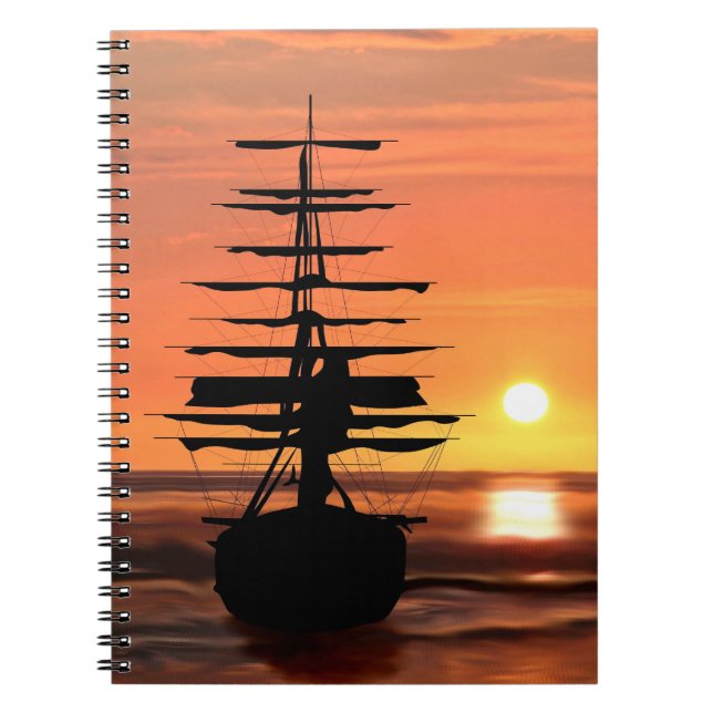 Ship with sunrise notebook (Front)