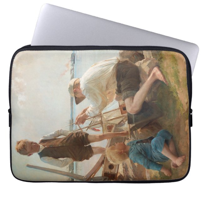 Shipbuilders (by Albert Edelfelt) Laptop Sleeve (Front)