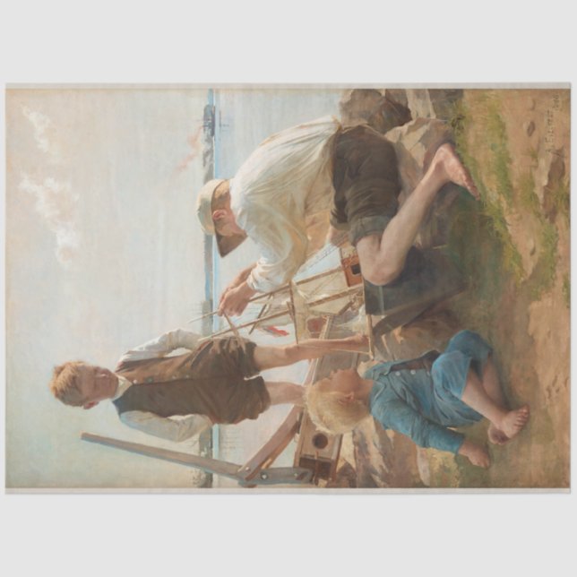 Shipbuilders (by Albert Edelfelt) Tissue Paper (Front)