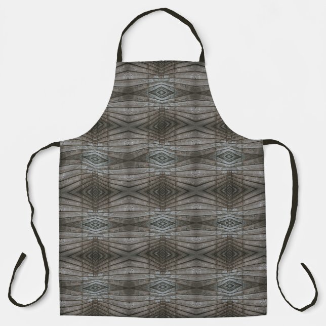 Shiplap Wood Planks Perspective Southwest Pattern Apron (Front)