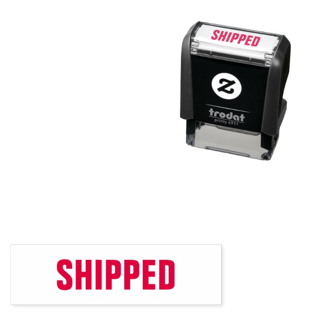 SHIPPED in All Caps Text Template Self-inking Stamp (In Situ)