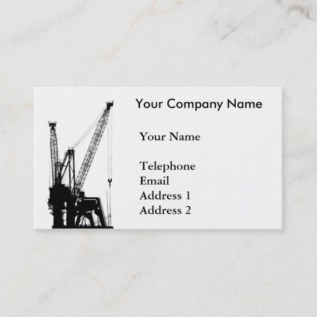 Shipping Cranes for Loading and Unloading Business Card (Front)