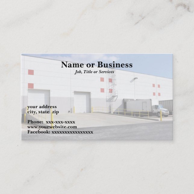 shipping docks by a warehouse business card (Front)