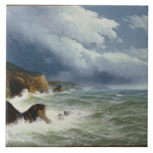 Shipping in Open Seas, 1882 (oil on canvas) Ceramic Tile