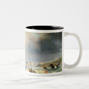 Shipping off the Spanish Coast, 1845 Two-Tone Coffee Mug