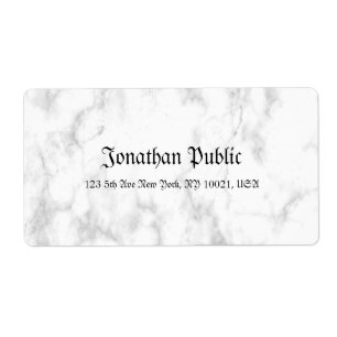 Shipping White Marble Script Luxury Modern