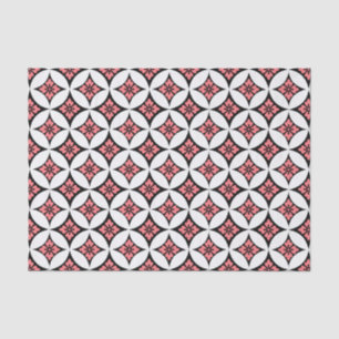 Shippo with Flower Motif, Black, White and Pink Tissue Paper