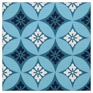 Shippo with Flower Motif, Blue and White Fabric