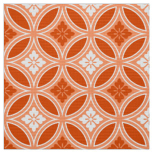 Shippo with Flower Motif, Mandarin Orange Fabric