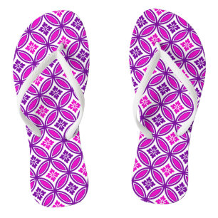 Shippo with Flower Motif, Orchid and Deep Purple Thongs