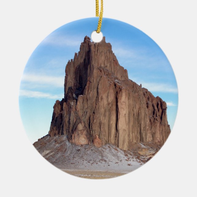 Shiprock Mountain, New Mexico Ceramic Ornament (Front)