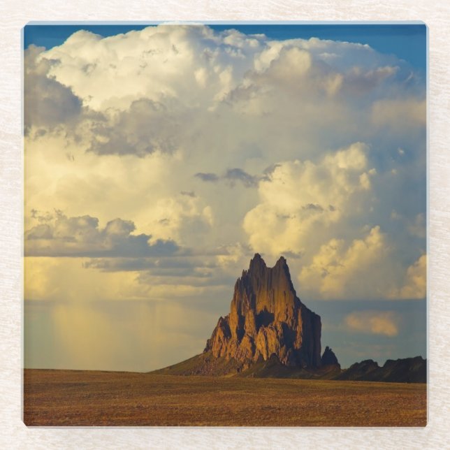 Shiprock vs. Thunderhead Glass Coaster (Front)