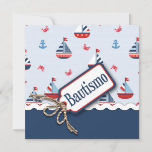 Ships Ahoy! Baptism Square_Spanish Invitation