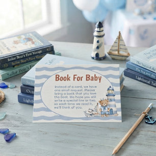 Ships Ahoy It's A Boy Baby Shower Book For Baby  Enclosure Card