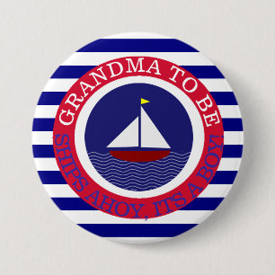 Ships Ahoy, Its a Boy Baby Shower Button