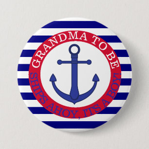 Ships Ahoy, Its a Boy Baby Shower Button