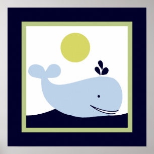 Ships Ahoy Mate/Nautical/Whale Wall Art Poster