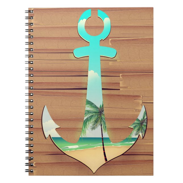 Ships Anchor in a board walk Notebook (Front)