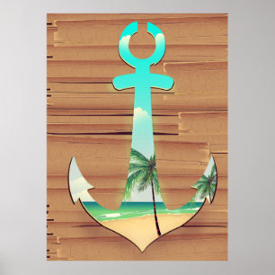 Ships Anchor in a board walk Poster