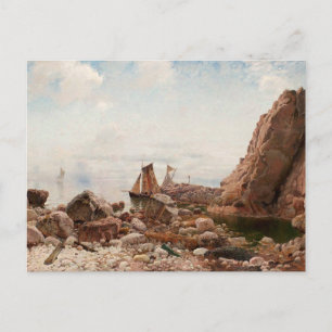 Ships Anchored in a Swedish Fjord Postcard