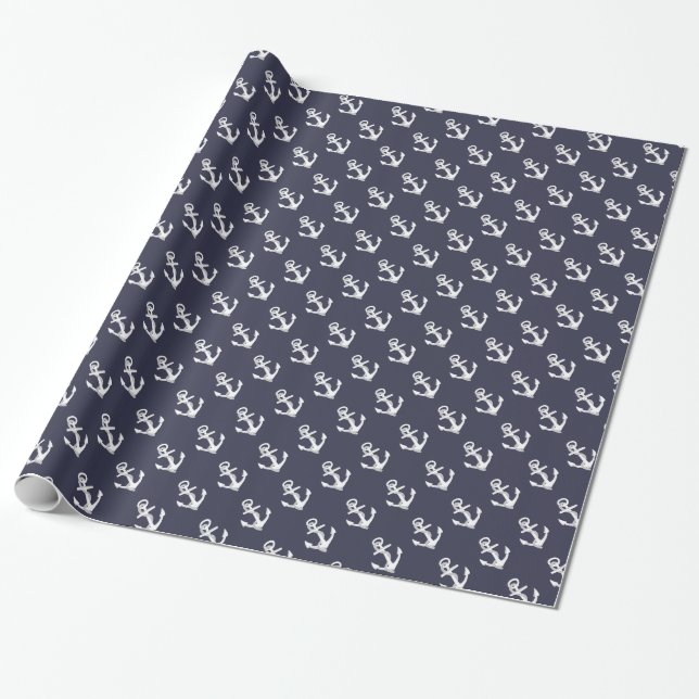 Ship's Anchors Wrapping Paper (Unrolled)